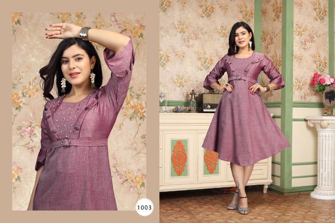 Ft Pink Latest Heavy Rayon Casual Kurtis Collection